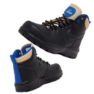 NIKE BOOTS MANOA BLACK  LEATHER AGGRESSIVE TRACTIONS COLD WET DAYS SZ 8 Woman